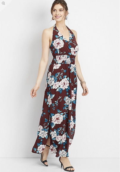 Maurices Floral Halter Maxi Dress Size Small Garden Fairy Coastal NEW E50 - Picture 1 of 16